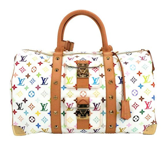 Takashi Murakami x Louis Vuitton Black Monogram Multicolore Keepall 45